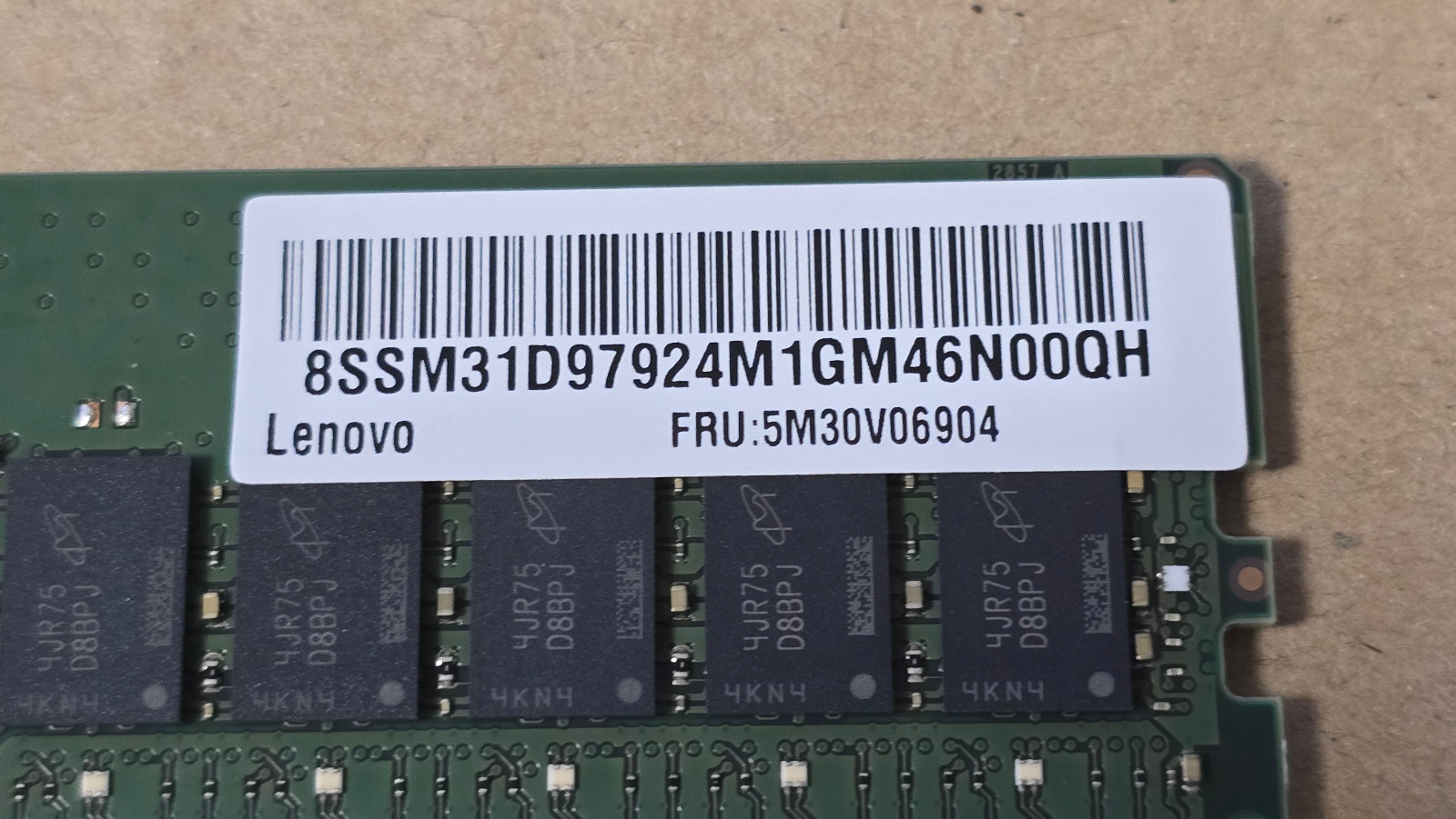 NEW 16GB DDR4 ECC RDIMM 2Rx8 25600R 3200MHz Lenovo 5M30V06904 MTA18ASF2G72PDZ-3G 4