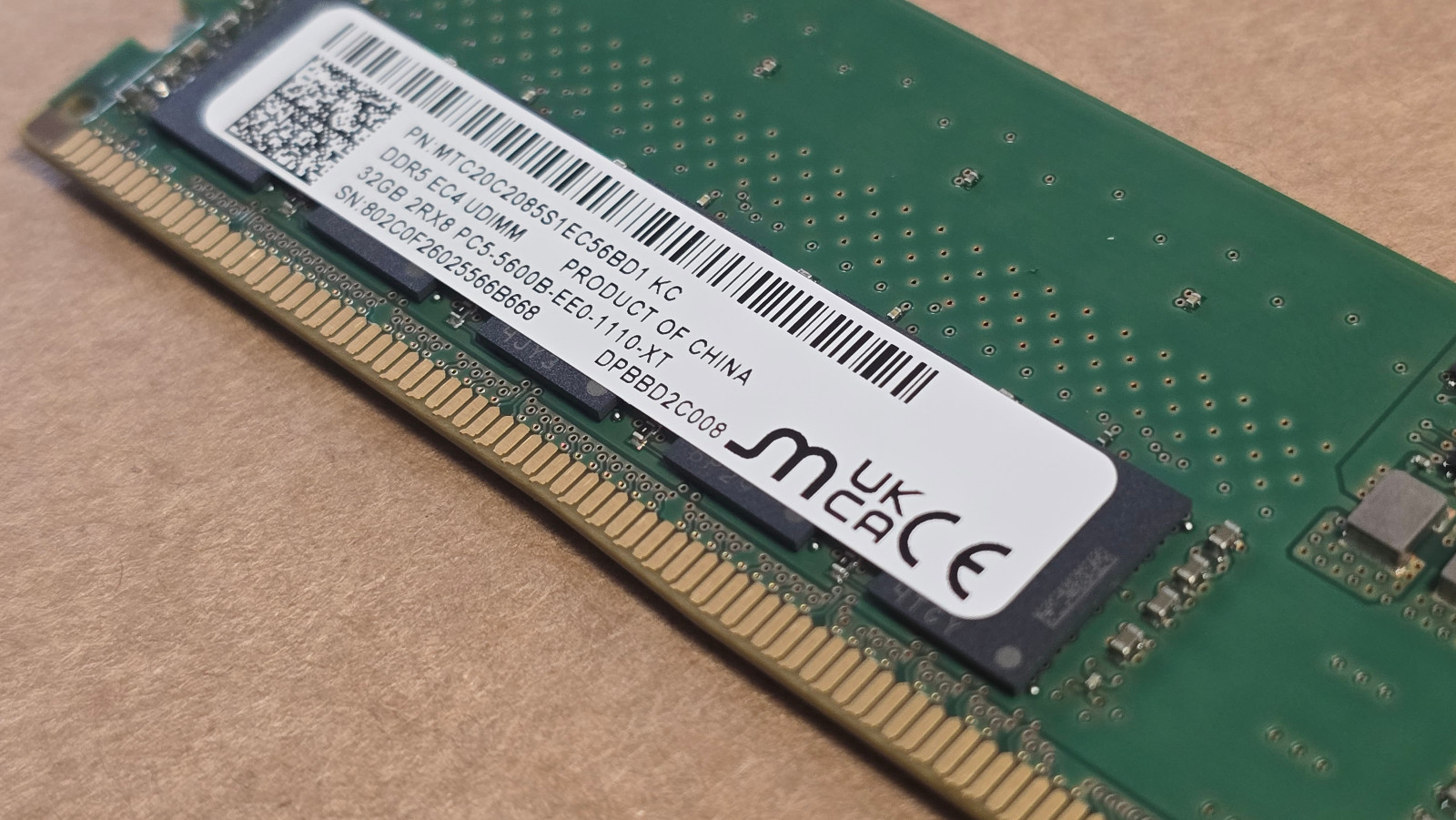 NEW 32GB DDR5 ECC UDIMM 44800E 5600MHz MTC20C2085S1EC56BD1 Dell T3JMN 3YEAR WARR 4