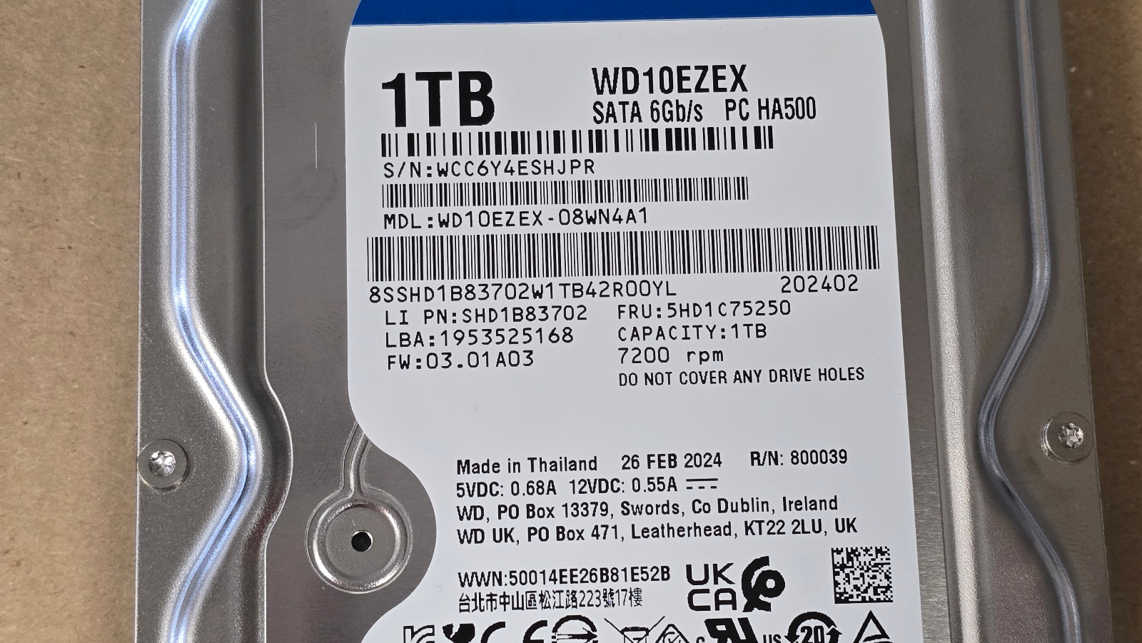 +NEW+ Western Digital 1TB SATA LFF 7200RPM Caviar Blue WD10EZEX 1Year Warranty 5