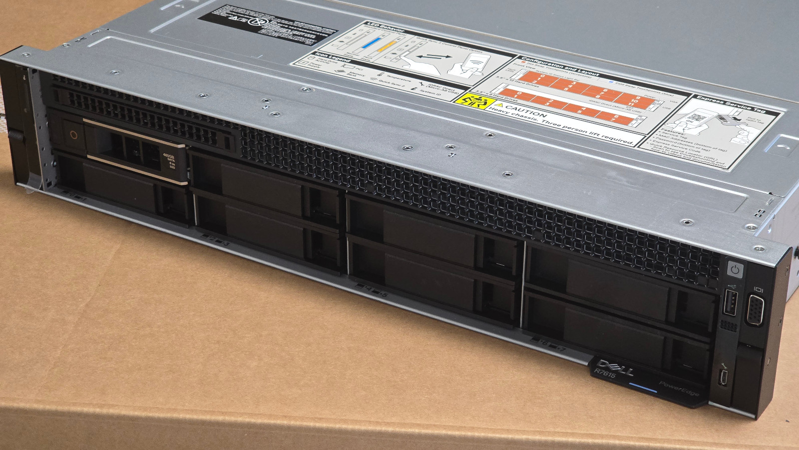 NEW DELL Poweredge 7615 AMD Epyc 9254 24C 2.9GHz 32GB RAM 8LFF 480GB H355 2PSU 4