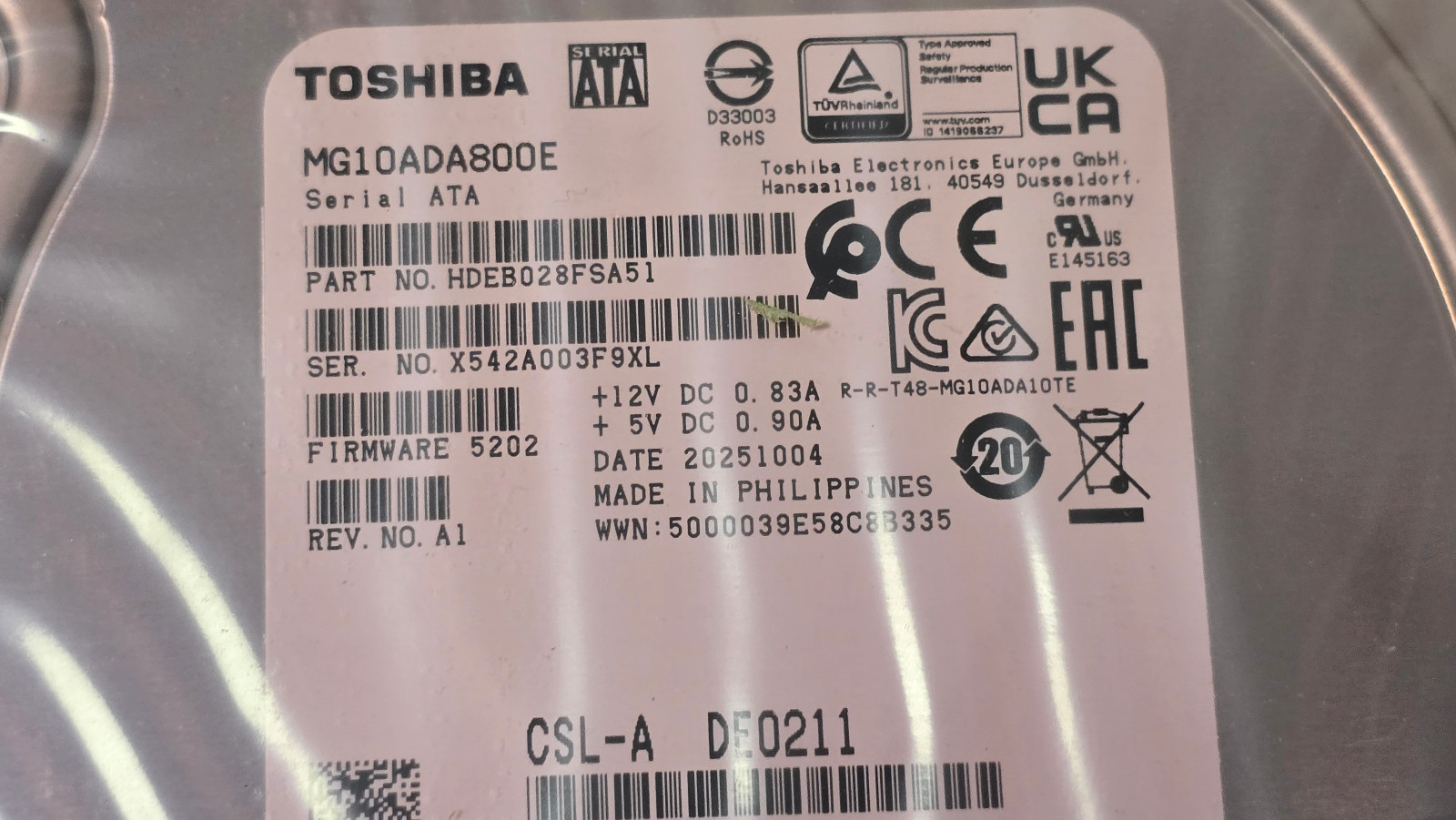 NEW Fsas Fujitsu 8TB SATA HDD LFF 3,5
