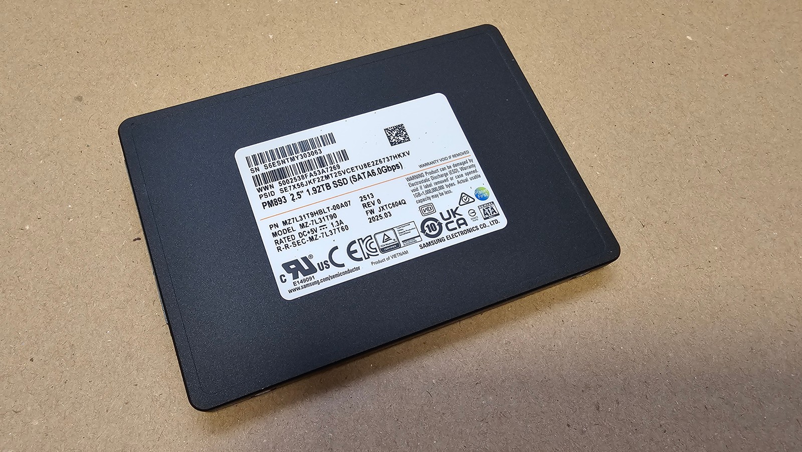 +NEW + Samsung 1.92TB PM893 2,5
